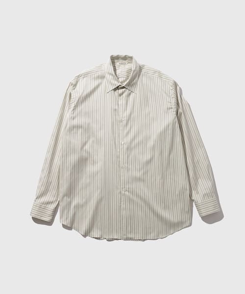 ADAM ET ROPE'（アダムエロペ）の「【AURALEE/オーラリー】COTTON SILK STRIPE SHIRT（シャツ/ブラウス・メンズ・ライトグレー/ブルー系・3/4/5）」の4枚目の写真