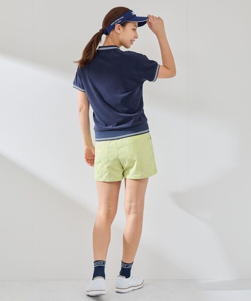 ROPE'（ロペ）の「パイルリブ使い半袖スキッパーポロ（ポロシャツ・レディース・ホワイト/ネイビー/ラベンダー・L/M/S）」の22枚目の写真