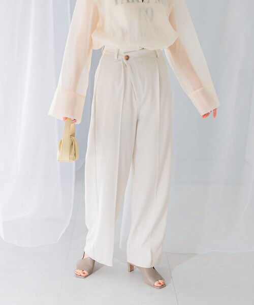 URBAN RESEARCH ROSSO（アーバンリサーチロッソ）の「ヘリンボーンラップストレートパンツ（その他パンツ・レディース・IVORY/CHARCOAL・36/38）」の6枚目の写真