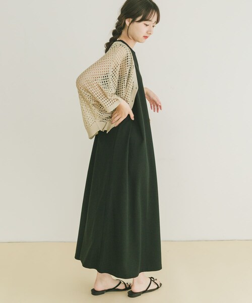 ITEMS URBANRESEARCH（アイテムズ アーバンリサーチ）の「カットミラノノースリワンピース（ワンピース・レディース・K/BRN/OFF/BLK・FREE）」の18枚目の写真