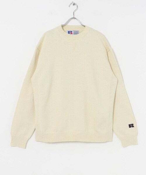 URBAN RESEARCH（アーバンリサーチ）の「『別注』RUSSELL ATHLETIC×UR　CREW NECK PULLOVER（ニット/セーター・メンズ・BLACK/IVORY・M/L）」の14枚目の写真