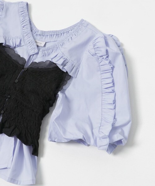 THE GOODLAND MARKET（ザグッドランドマーケット）の「old honey　68℃ bustier shirt（シャツ/ブラウス・レディース・L.blue/white・FREE）」の15枚目の写真