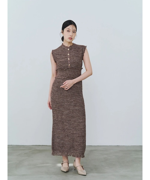 TONAL(トーナル)の「サマーツイードリブニットワンピース(ワンピース・レディース・グレー/ピンク/ブラウン・M/S)」の11枚目の写真