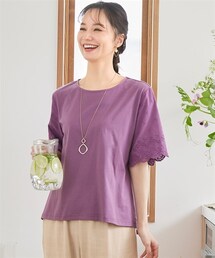 nissen | 大きいサイズ　袖刺しゅうカットソートップス（OtonaSMILE）(Tシャツ/カットソー)