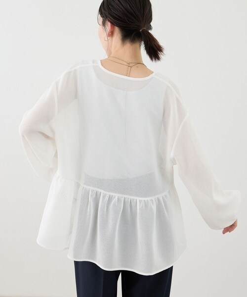 ROPE' PICNIC(ロペピクニック)の「メッシュペプラムブルゾン(ブルゾン・レディース・ブラック/ホワイト/ベージュ系/ネイビー・F)」の18枚目の写真