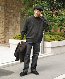 URBAN RESEARCH DOORS | ウールブレンドネップクルーネックニット(ニット/セーター)