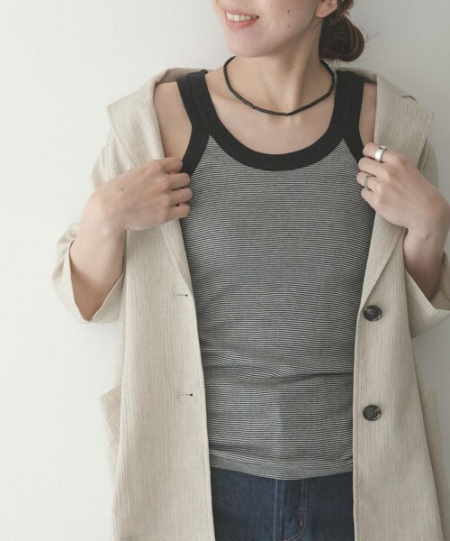 URBAN RESEARCH Sonny Label（アーバンリサーチサニーレーベル）の「Miller　パネルリブアスレチックタンクトップ（タンクトップ・レディース・30BLU-W2/31WHT-GN/50BLK-W3/52GRY-BB・One）」の5枚目の写真