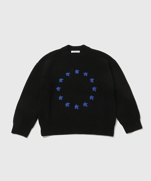 ADAM ET ROPE'(アダムエロペ)の「【Etudes Studio/エチュードストゥディオ】RIBBED ROUND NECK EUROPA(ニット/セーター・メンズ・ブラック/ベージュ・2/3)」の1枚目の写真