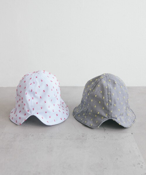 KBF（ケイビーエフ）の「刺繍チェックチューリップHAT（ハット・レディース・BLACK/BLUE・one）」の8枚目の写真