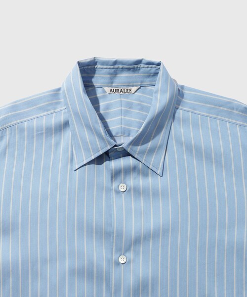 ADAM ET ROPE'（アダムエロペ）の「【AURALEE/オーラリー】COTTON SILK STRIPE SHIRT（シャツ/ブラウス・メンズ・ライトグレー/ブルー系・3/4/5）」の15枚目の写真