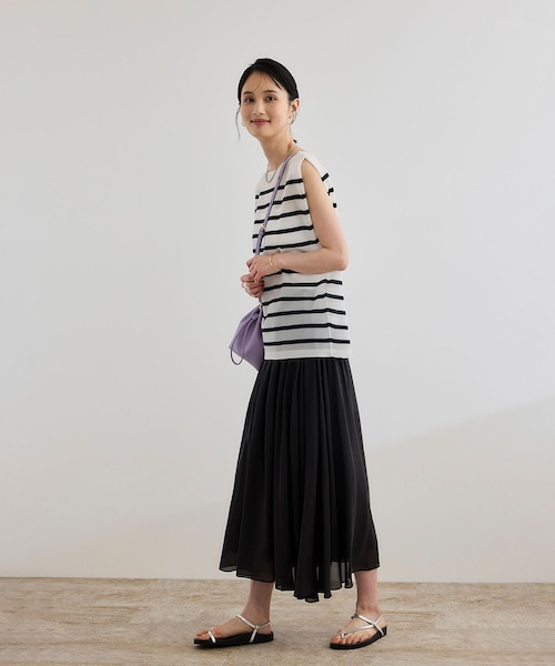 ROPE'（ロペ）の「【洗える】コットンシルクスカート（スカート・レディース・ブラック/ベージュ/ターコイズ・F）」の8枚目の写真