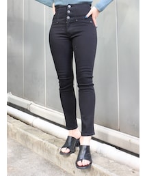 MURUA | ハイウエストZIPブラックスキニーパンツ(デニムパンツ)