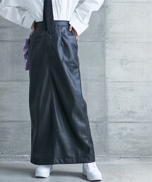 GEVS. | 大きいサイズフェイクレザータイトマキシスカートGEVS.(スカート)