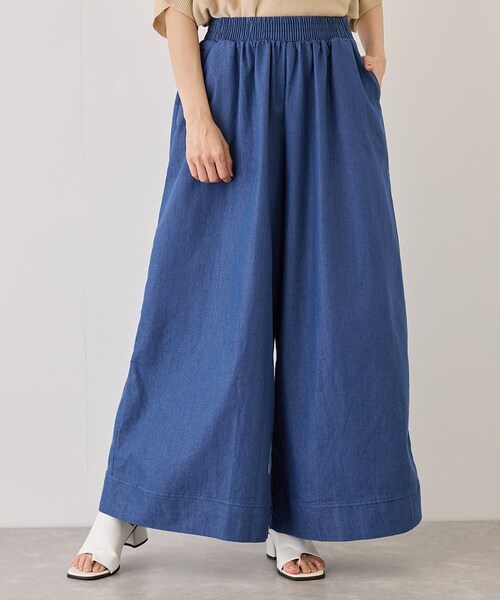 Jayro(ジャイロ)の「スラブデニムロングワイドパンツ(デニムパンツ・レディース・ブラック/チャコール/ネイビー/ブルー系・M)」の4枚目の写真