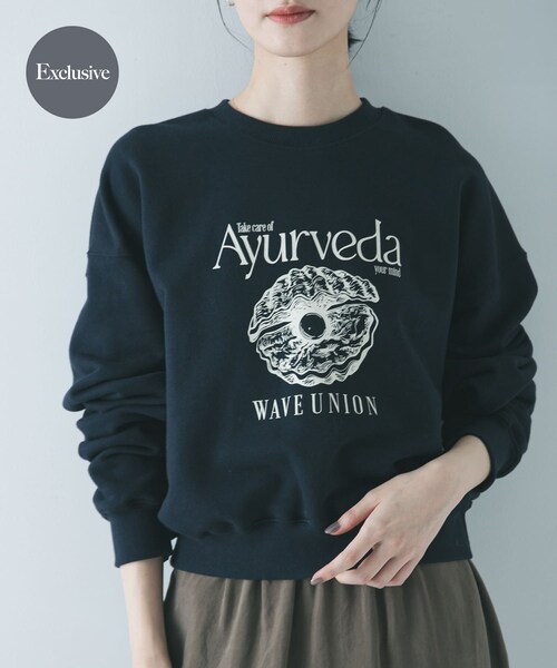 URBAN RESEARCH(アーバンリサーチ)の「『別注』WAVEUNION×URBAN RESEARCH SWEAT SHIRTS(スウェット・レディース・H GRAY/OATMEAL/NAVY・One)」の3枚目の写真