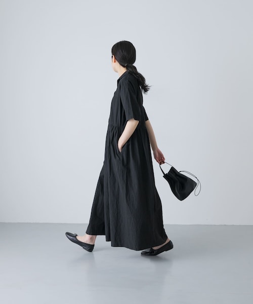 かぐれ（カグレ）の「オープンカラーシャツワンピース（ワンピース・レディース・NAVY/BLACK・Free）」の8枚目の写真