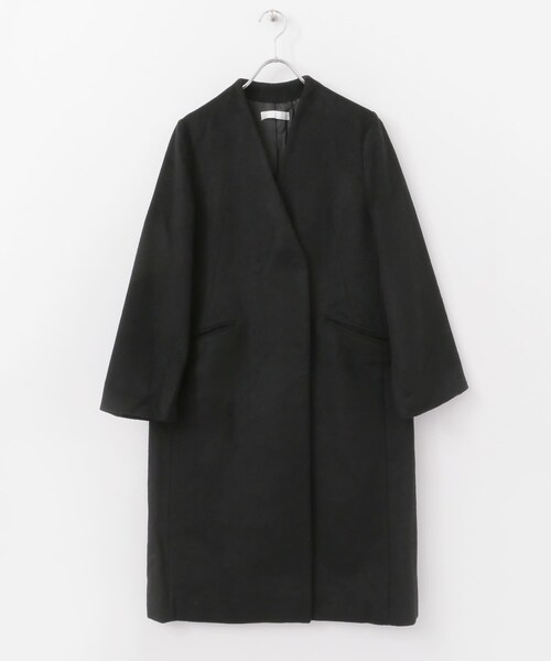 SENSE OF PLACE by URBAN RESEARCH（センスオブプレイスバイアーバンリサーチ）の「ウールビーバーノーカラーコート（ノーカラージャケット・レディース・L.KHAKI/L.GRAY/PURPLE/MOCHA/BLACK・FREE）」の10枚目の写真