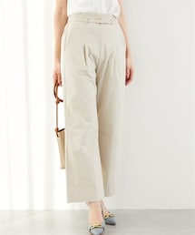 7days Life Styling | ドライタッチベルト付きストレッチワイドパンツ(ストレッチ・接触冷感・UVカット)<大きいサイズ有>(スラックス)