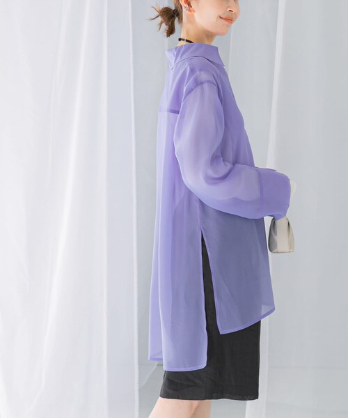 URBAN RESEARCH ROSSO（アーバンリサーチロッソ）の「シアースキッパーロングシャツ（シャツ/ブラウス・レディース・ivory/blue・FREE）」の14枚目の写真