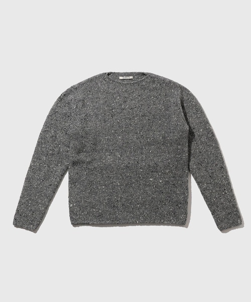 ADAM ET ROPE'(アダムエロペ)の「【AURALEE/オーラリー】LOW-GAUGE HOMESPUN TWEED KNIT P/O(ニット/セーター・メンズ・ライトグレー/ダークブラウン・3/4)」の4枚目の写真