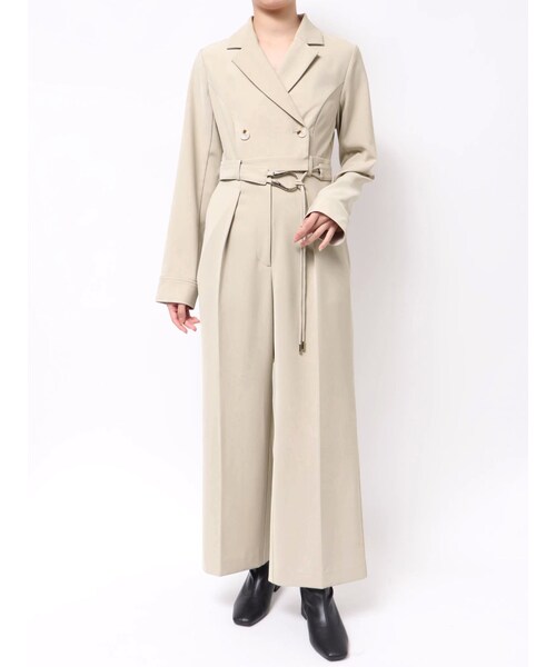 MERCURYDUO（マーキュリーデュオ）の「テーラーカラーコンビネゾン（つなぎ/オールインワン・レディース・ベージュ/ダークブラウン・S/M）」の11枚目の写真