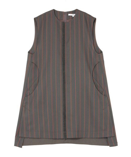 UN3D.（アンスリード）の「MULTI PINSTRIPE LONG VEST【セットアップ着用可能】（ベスト・レディース・グレー/ブラック・36/38）」の6枚目の写真