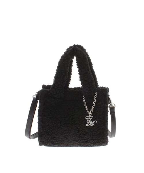 EATME（イートミー）の「フェイクファーショルダーバッグ（ハンドバッグ・レディース・アイボリー/ブラック/ピンク・F）」の2枚目の写真