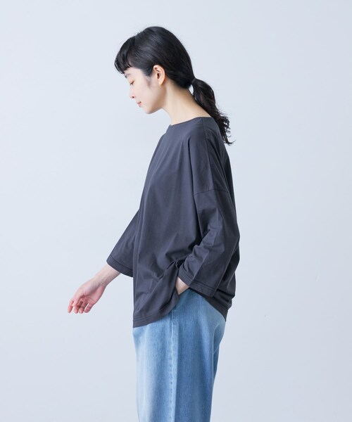 かぐれ（カグレ）の「ボートネック7分袖ワイドカットソー（Tシャツ/カットソー・レディース・OFF/PINK/SMOKE NAVY・FREE）」の15枚目の写真