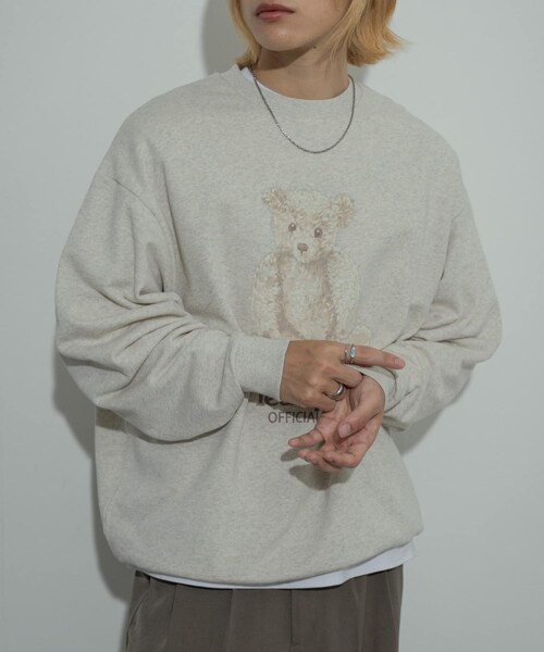 SENSE OF PLACE by URBAN RESEARCH（センスオブプレイスバイアーバンリサーチ）の「『別注』TeddyBear×SENSE OF PLACE　テディベアクルーネックスウェット（スウェット・メンズ・NAVY/OATMEAL/MINT・M/L）」の5枚目の写真