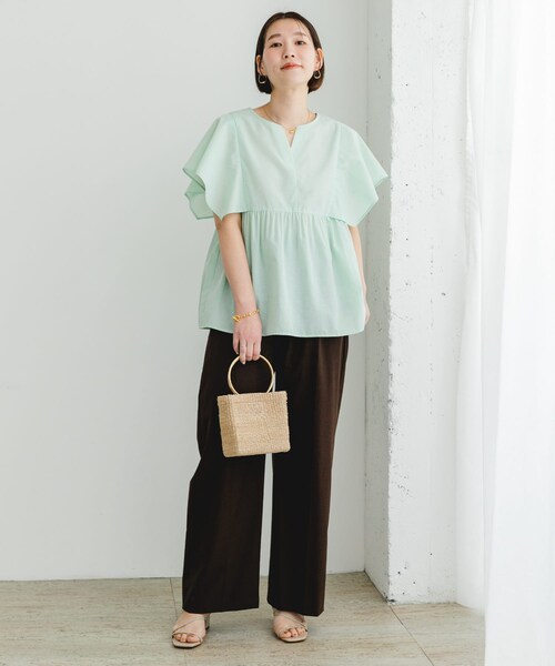 URBAN RESEARCH ROSSO（アーバンリサーチロッソ）の「『UR TECH』F by ROSSO　スクエアスリーブブラウス（シャツ/ブラウス・レディース・BLUE ST/GRAY/MINT/PINK/NAVY・FREE）」の21枚目の写真