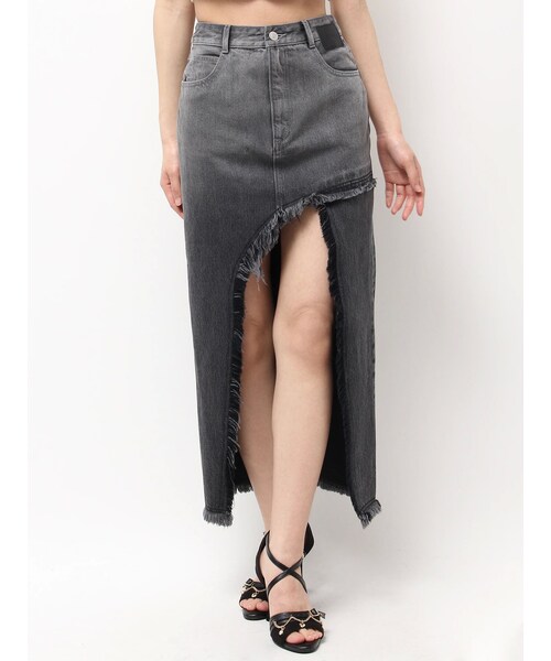 EATME（イートミー）の「カットオフスリットデニムスカート（デニムスカート・レディース・ブラック/ブルー/アイスブルー・S/M）」の3枚目の写真