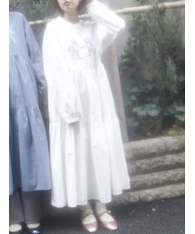 merry jenny | bear刺繍ティアードワンピース(ワンピース)