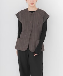 GANNI | GANNI WOOL STRIPE CAP SLEEVE BLOUSE(シャツ/ブラウス)