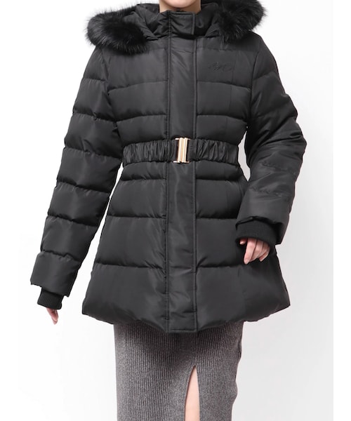 EATME（イートミー）の「フェイクファーフードレディダウンコート（その他アウター・レディース・オフホワイト/ブラック・F）」の2枚目の写真