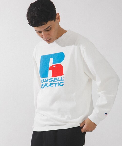 URBAN RESEARCH Sonny Label（アーバンリサーチサニーレーベル）の「『別注』RUSSELL ATHLETIC×SonnyLabel　プリントヘビージャージーロングTシャツ（Tシャツ/カットソー・メンズ・ホワイト/アッシュグレー/チャコール・M/L）」の7枚目の写真