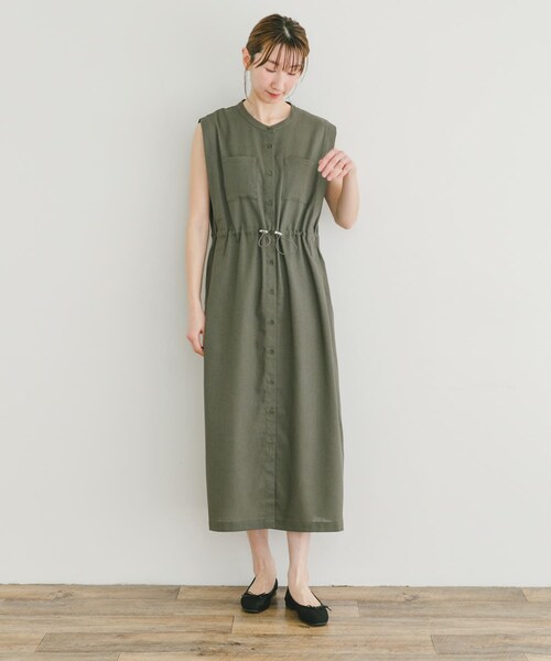 ITEMS URBANRESEARCH（アイテムズ アーバンリサーチ）の「ウエストドロストノースリワンピース（ワンピース・レディース・NVY/GRN/L.BRN・FREE）」の19枚目の写真