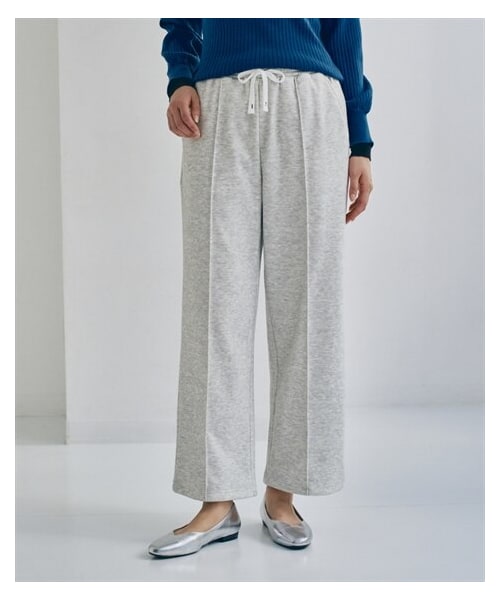 nissen（ニッセン）の「メランジ裏ベロアボンディングピンタックワイドパンツ＜大きいサイズ有＞（スウェットパンツ・レディース・杢チャコールグレー/杢ブルー/杢ベージュ/杢グレー・S/M/L/LL/3L/4L/5L/6L/8L/10L）」の16枚目の写真