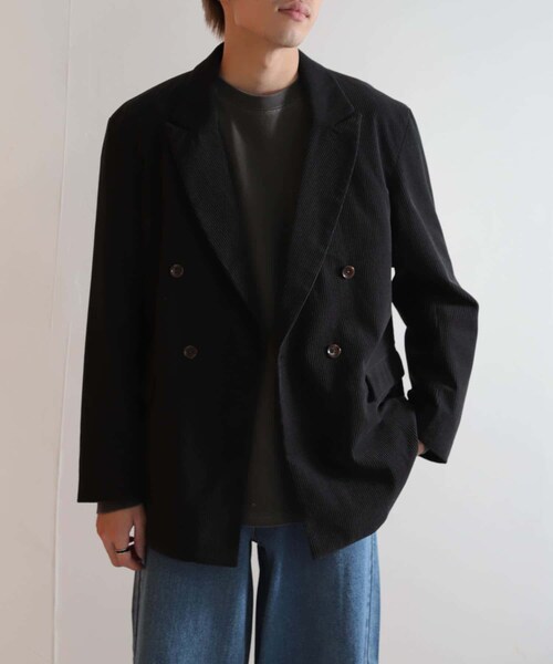 SENSE OF PLACE by URBAN RESEARCH（センスオブプレイスバイアーバンリサーチ）の「『セットアップ対応』 コーデュロイダブルルーズジャケット（テーラードジャケット・メンズ・BROWN/BLACK/L.KHAKI・M/L）」の5枚目の写真