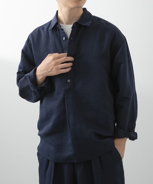 ITEMS URBANRESEARCH(アイテムズ アーバンリサーチ)の「Linen Blend Pullover Shirts(シャツ/ブラウス・メンズ・NVY/BRN/BLK・M/L)」の3枚目の写真