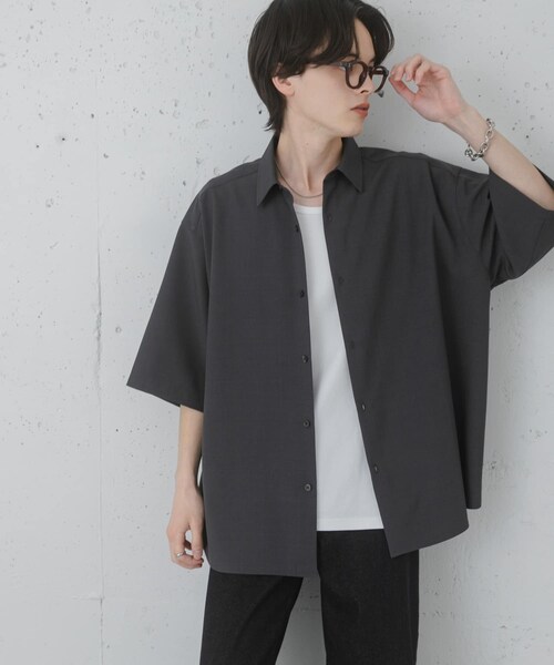 SENSE OF PLACE by URBAN RESEARCH(センスオブプレイスバイアーバンリサーチ)の「『ユニセックス』エクストラルーズショートスリーブシャツ(シャツ/ブラウス・メンズ・L.GRAY/CHARCOAL/MINT/BROWN・M/L)」の18枚目の写真