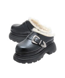 MURUA | インナーファーベルテッドクロッグス(サンダル)