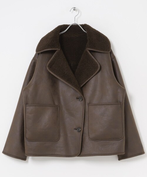 URBAN RESEARCH Sonny Label（アーバンリサーチサニーレーベル）の「リバーシブルフェイクムートンボアコート（ムートンコート・レディース・ブラック/ブラウン・Free）」の22枚目の写真