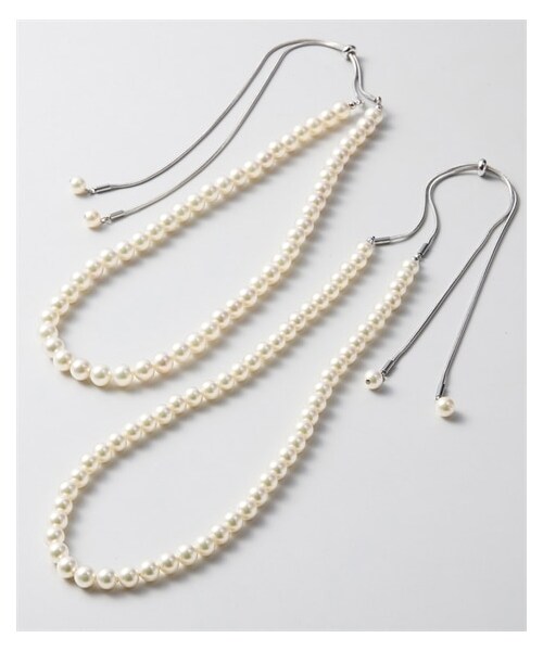 nissen（ニッセン）の「フリーアジャスター　日本製貝パールネックレス（選べる玉径・人工真珠）（ネックレス・メンズ・パールホワイト/ブラックパール・玉径=約6.5mm/玉径=約7.5mm）」の11枚目の写真