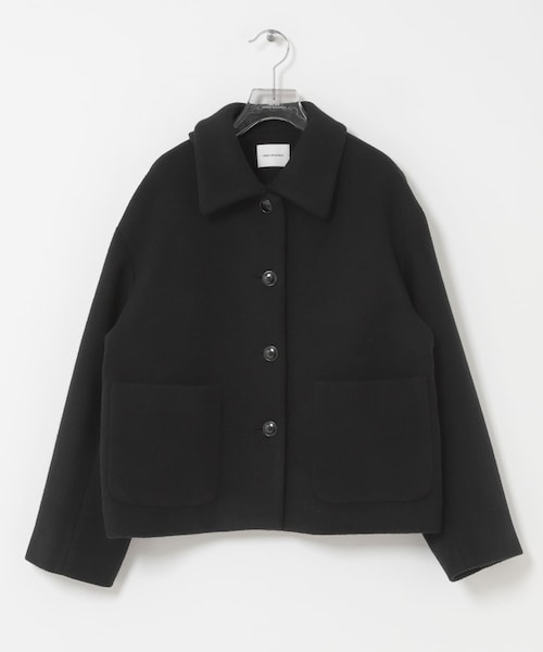 URBAN RESEARCH(アーバンリサーチ)の「ウールモッサショートコート(テーラードジャケット・レディース・OFF WHITE/BLACK/GRAY・Free)」の2枚目の写真