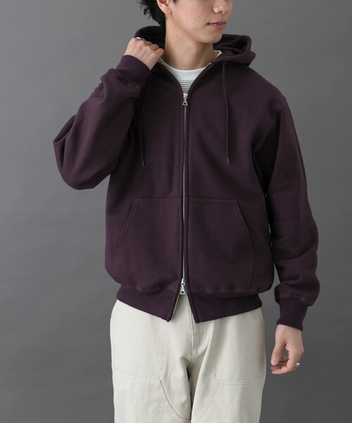 URBAN RESEARCH DOORS（アーバンリサーチドアーズ）の「FORK&SPOON　リサイクルコットン裏毛ジップフーディー（パーカー・メンズ・DARKPURPLE/BLACK・4/5）」の20枚目の写真