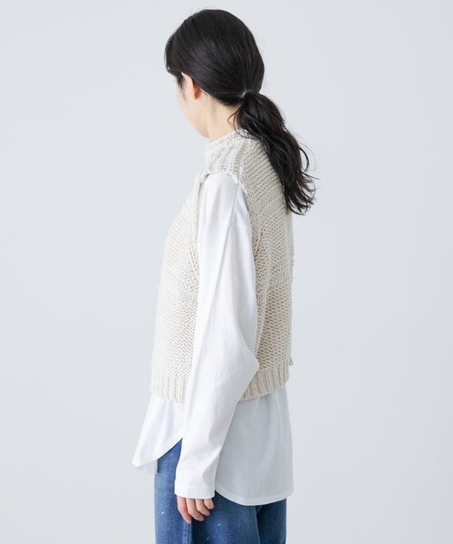 かぐれ（カグレ）の「2WAY綿麻ニットベスト（ベスト・レディース・IVORY/INK BLACK・Free）」の13枚目の写真