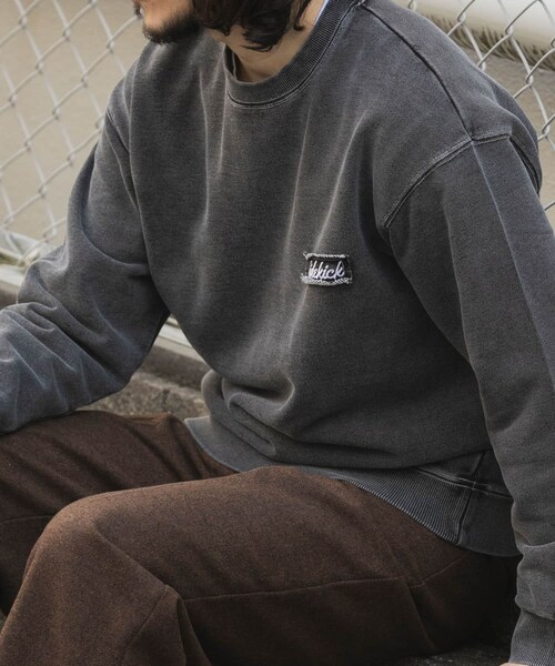 ITEMS URBANRESEARCH（アイテムズ アーバンリサーチ）の「ワンポイント刺繍スウェットデニムトップス（スウェット・メンズ・BLU/NVY/BLK・M/L）」の6枚目の写真