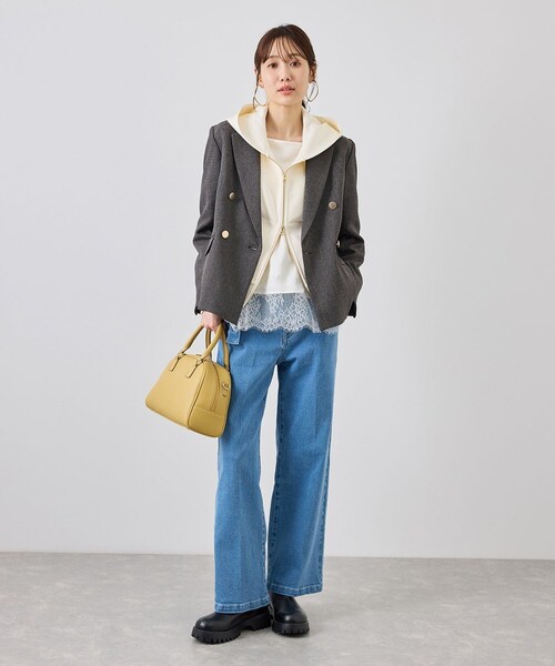 ROPE' PICNIC(ロペピクニック)の「コクーンシルエットダブルジップフーディー/パーカー(パーカー・レディース・ライトグレー/キナリ/ダークブラウン・F)」の20枚目の写真