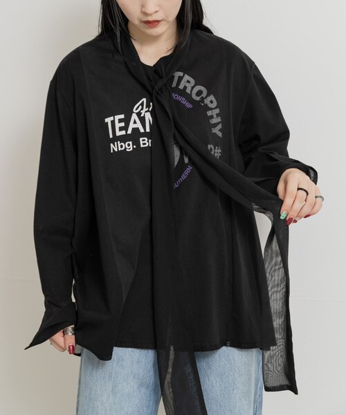 THE GOODLAND MARKET（ザグッドランドマーケット）の「SREU　リバーシブルタイカラーブラウス（シャツ/ブラウス・レディース・BLACK2/WHITE/BLACK・M）」の10枚目の写真