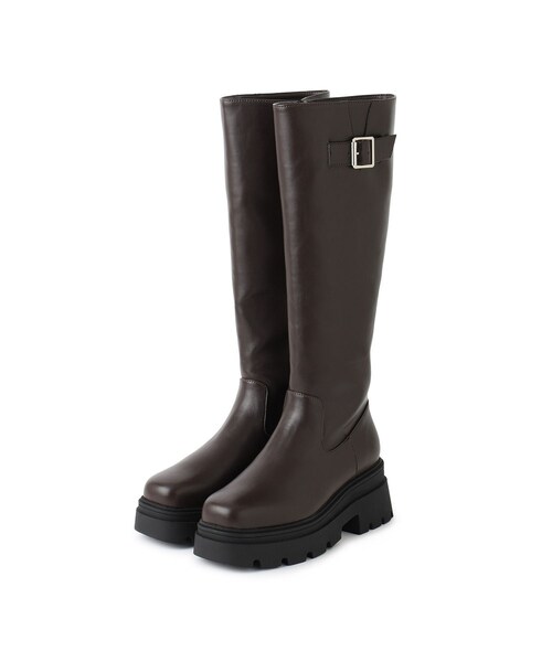 VIS(ビス)の「サイドバックルタンクソールロングブーツ(ブーツ・レディース・ブラック/ダークブラウン・L/M/S)」の14枚目の写真